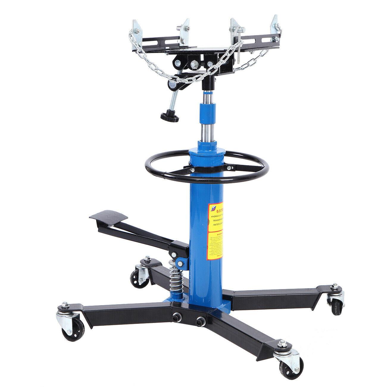 2 Stage 1100Lbs Hydraulic Transmission Jack w/ 360°Swivel Wheels Lift Hoist