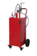 Arksen 35-Gallon Gas Caddy Fuel Tank Portable Storage Transfer Gasoline with Pump 35-Gallons Capacity. Red