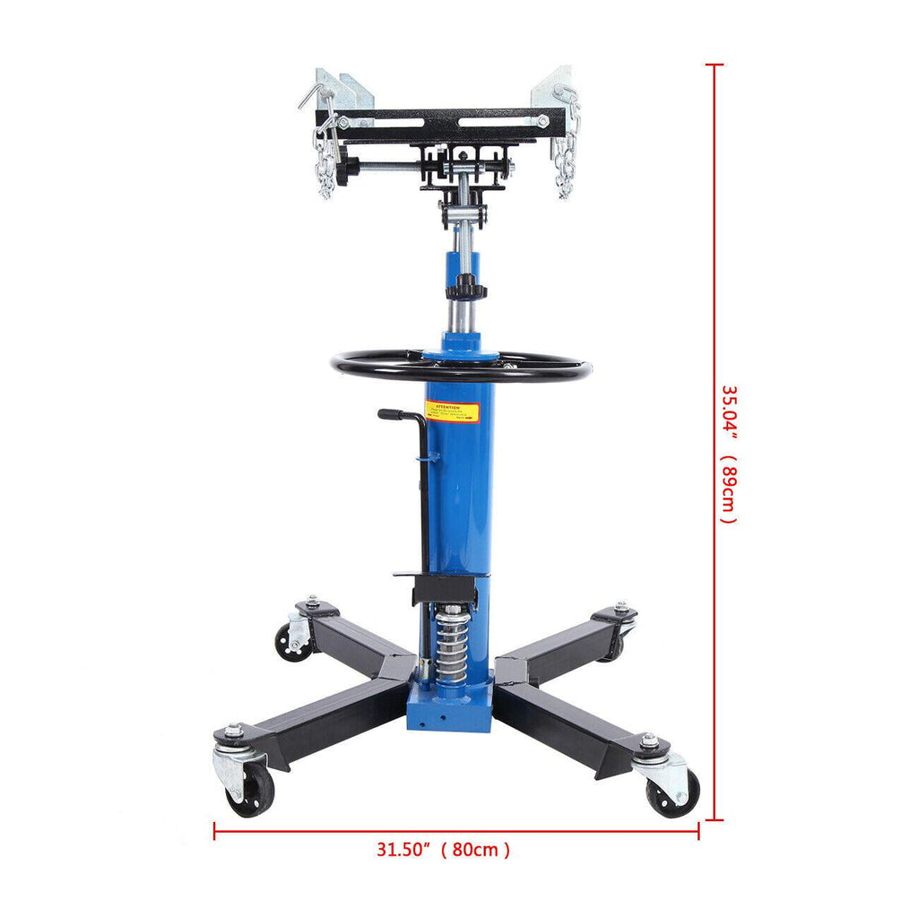 2 Stage 1100Lbs Hydraulic Transmission Jack w/ 360°Swivel Wheels Lift Hoist
