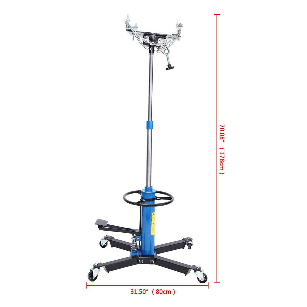 2 Stage 1100Lbs Hydraulic Transmission Jack w/ 360°Swivel Wheels Lift Hoist