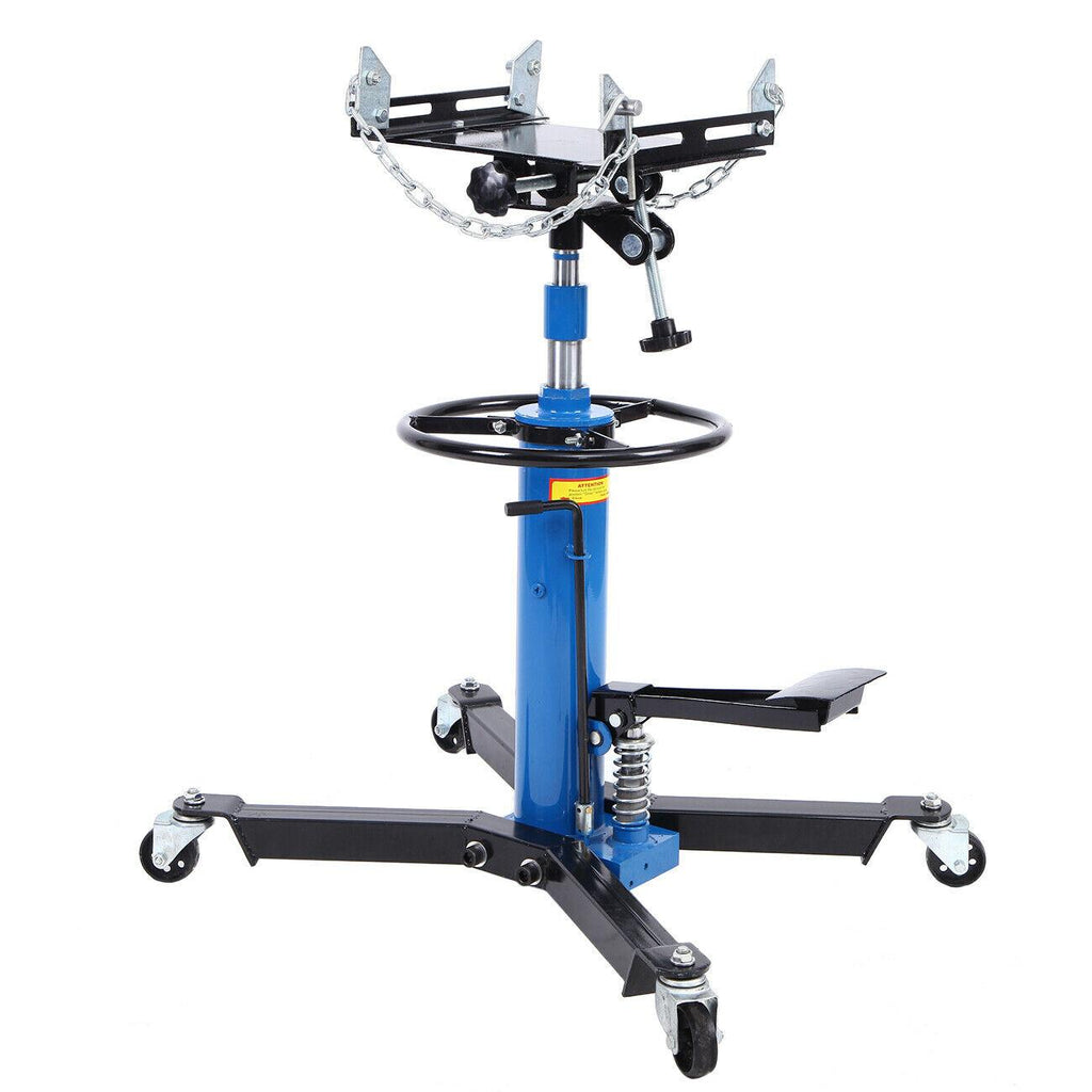 2 Stage 1100Lbs Hydraulic Transmission Jack w/ 360°Swivel Wheels Lift Hoist